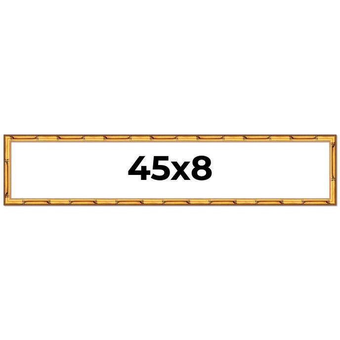 45x8 Frame Gold Bamboo Picture Frame Modern Photo Frame Includes UV Acrylic Shatter Guard Front Acid Free Foam Backing Board