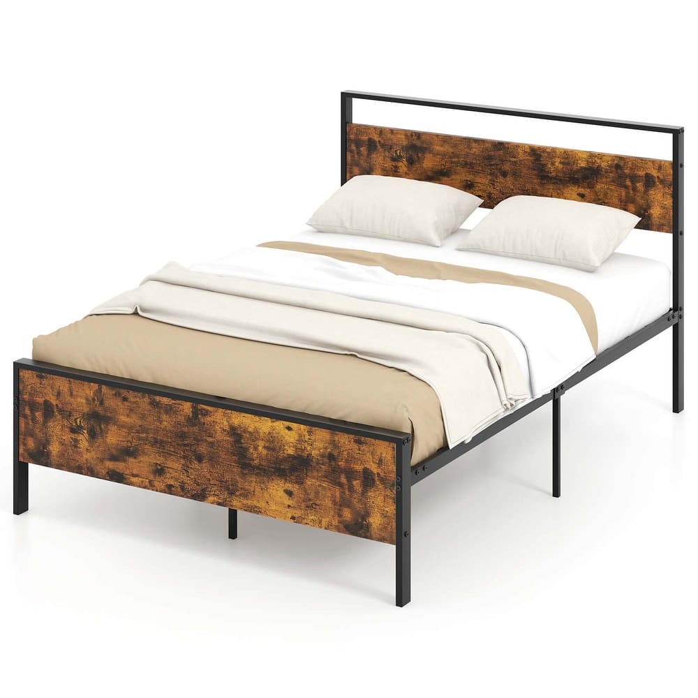 Costway Twin/Full/Queen/King Size Bed Frame with Wooden Headboard and