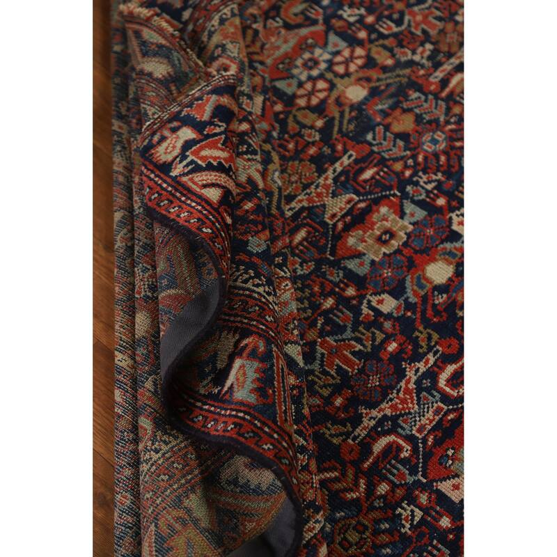 Hand Knotted Oriental 100% Wool Carpet Traditional All-Over Navy Blue & Blues Malayer Area Rug - 6' 0'' X 4' 5''