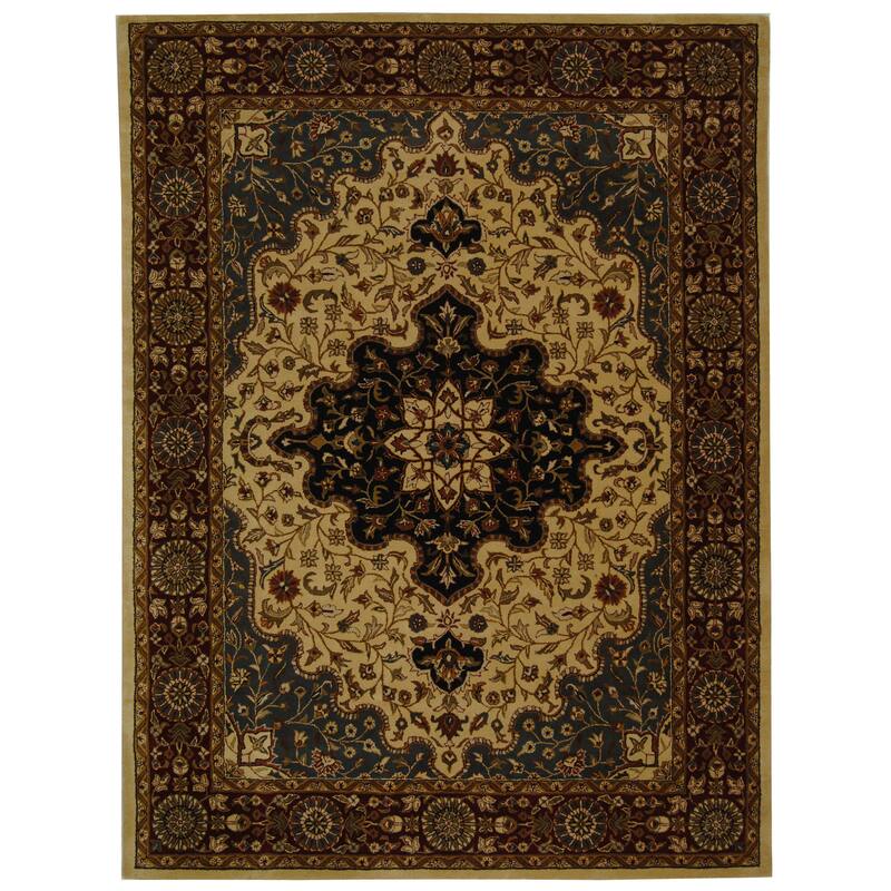 SAFAVIEH Handmade Heritage Harmony Stripe Traditional Oriental Wool Rug