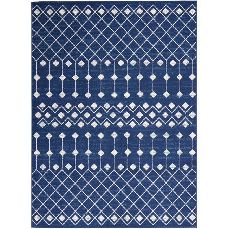 Porch & Den Muirfield Moroccan Bohemian Area Rug - 6' x 9' - Navy - Rectangle