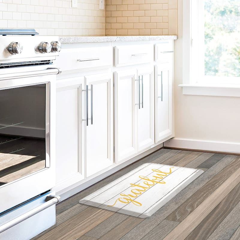 Laural Home Grateful 20" x 30" Kitchen Mat - 20" x 30" - 20" x 30" - Gold