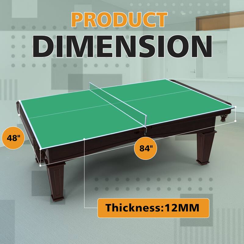 7*4ft Blue Mid-Size Ping Pong Conversion Top Foldable & Portable Table Tennis Table Top for Indoor Games