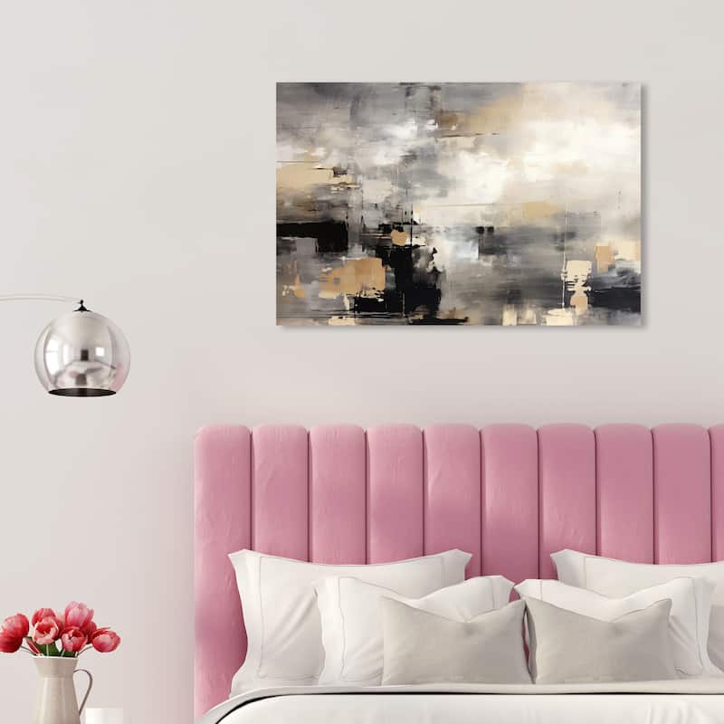 Wynwood Studio Canvas Abstract Industrial Showroom Gold and Metallic Gold Glam Wall Art Canvas Print - 30 x 20