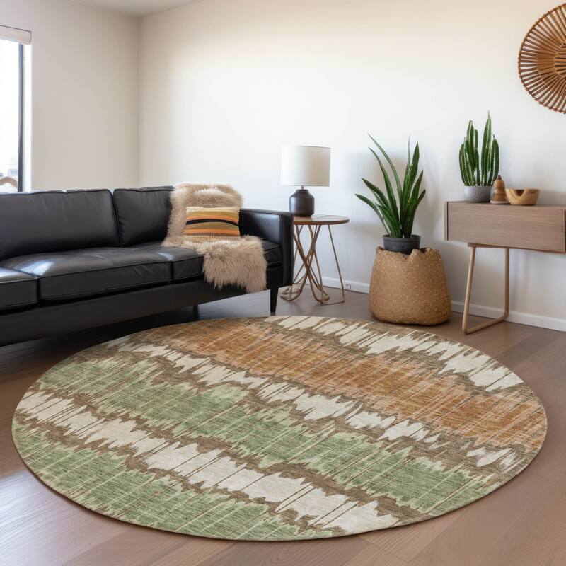Machine Washable Indoor/ Outdoor Chantille Abstract Ombre Rug