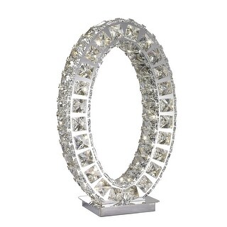 Finesse Decor Oval Crystal Extravaganza Table Lamp with LED Strip - Oval Shape