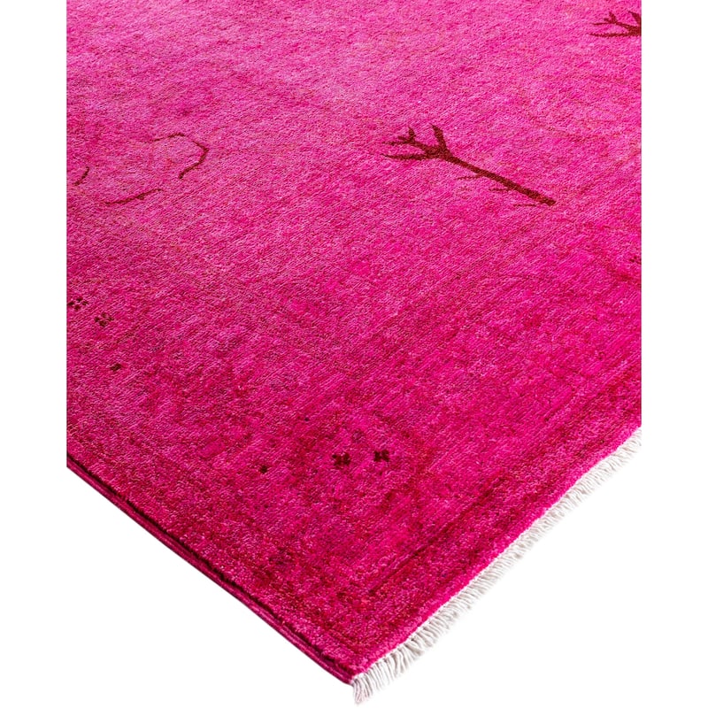 Overdyed One-of-a-Kind Hand-Knotted Area Rug - Pink - 5' 2" x 7' 10"