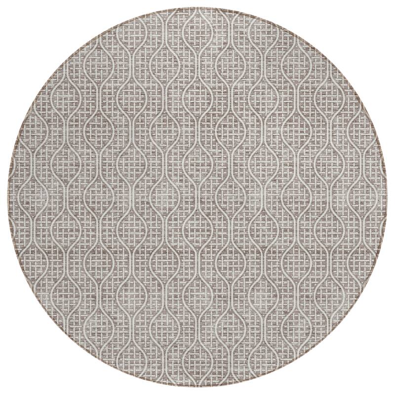 Machine Washable Indoor/ Outdoor Chantille Criss Cross Geo Rug