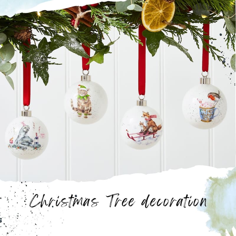 Royal Worcester Wrendale Designs Christmas Bauble