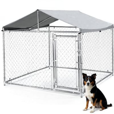 79" Outdoor Dog Kennel for Large Dog, Lockable Door, UV-Resistant Cover