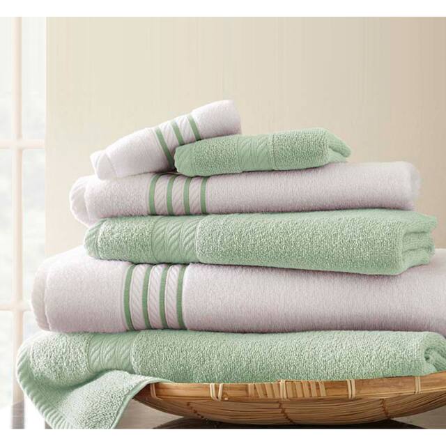 Modern Threads Quick Dry Stripe 6-piece Towel Set - Jade