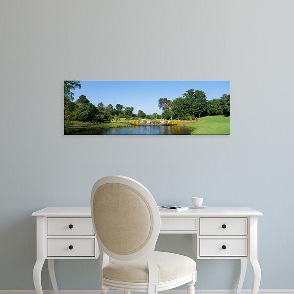 Easy Art Prints Panoramic Image 'Bridge over a lake, Bellingrath Gardens and Home, Theodore, Alabama, USA' Canvas Art
