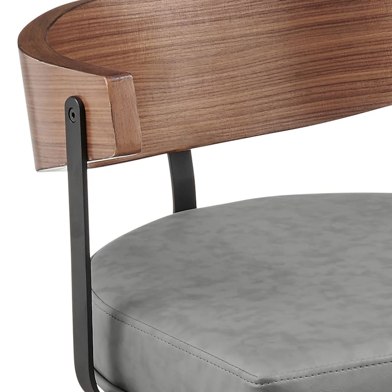 Lacey Mid-Century Swivel Bar Stool, Upholstered Counter Height Chair with Iron Frame