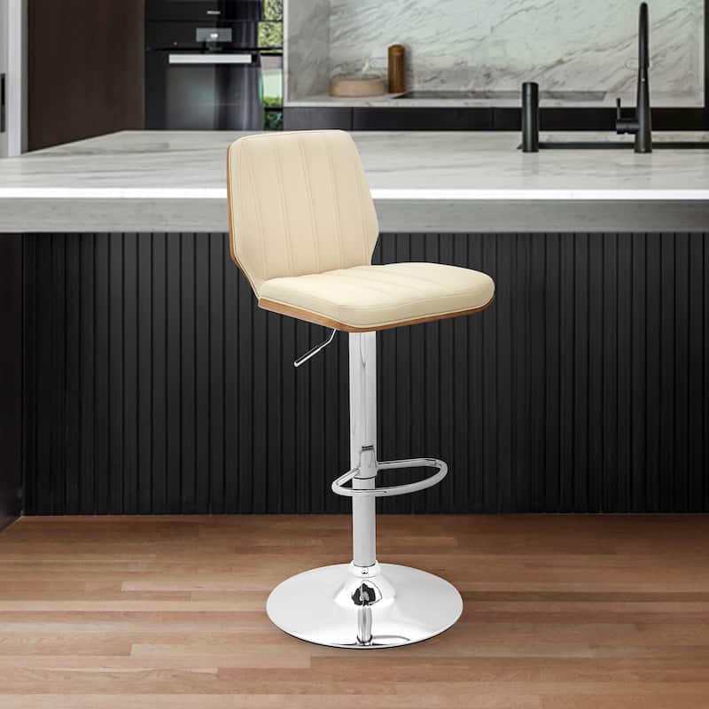 Sabine Modern Adjustable Bar Stool, Upholstered Counter Height Stool for Kitchen Island