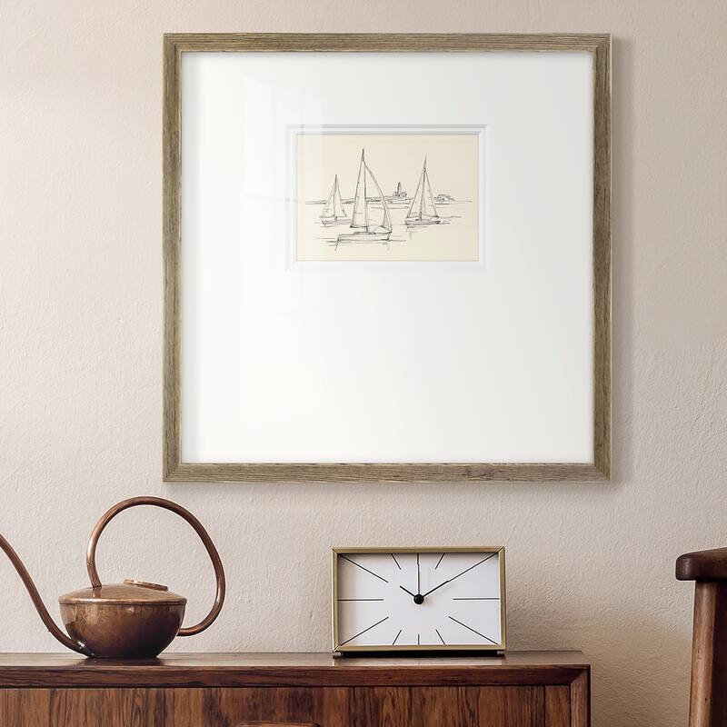 Coastal Contour Sketch IIPremium Framed Print