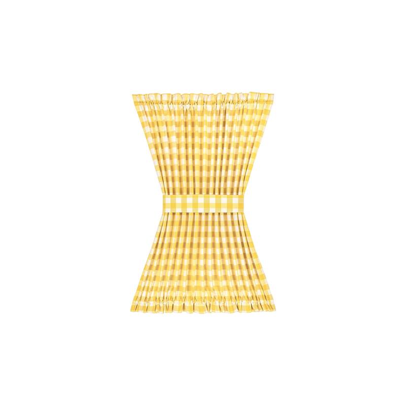 Buffalo Check Rod Pocket Door Panel and Tieback