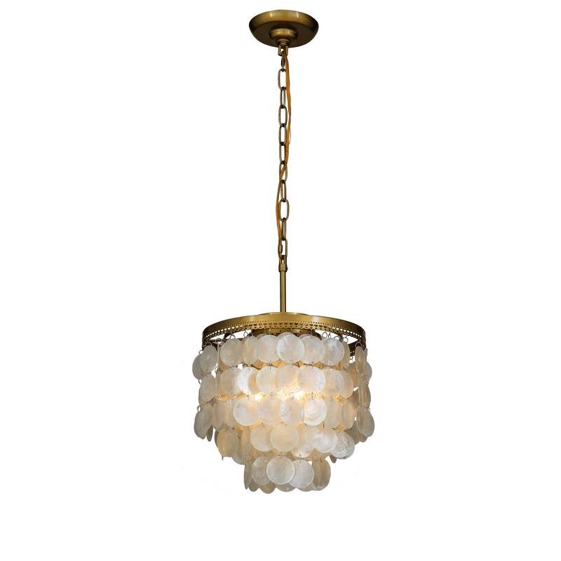DancyHome Mese - 3 Light Coastal Capiz Shell Chandelier