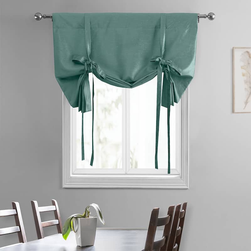 Exclusive Fabrics Vintage Textured Faux Dupioni Silk Tie-Up Window Shade (1 Panel)