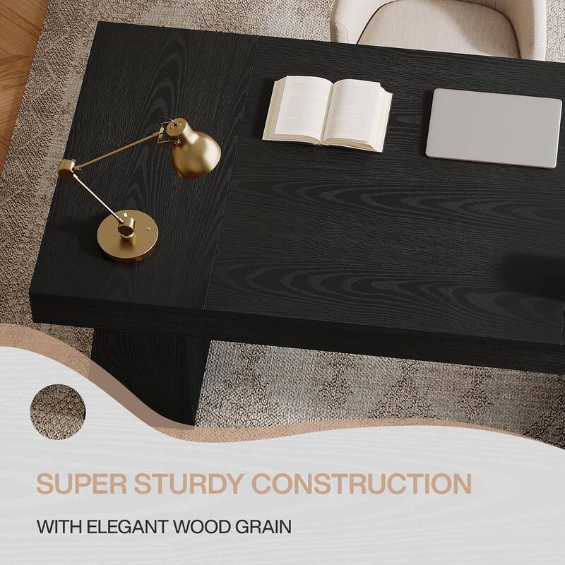 55" Modern Farmhouse Wooden Executive Desk Computer Conference Table