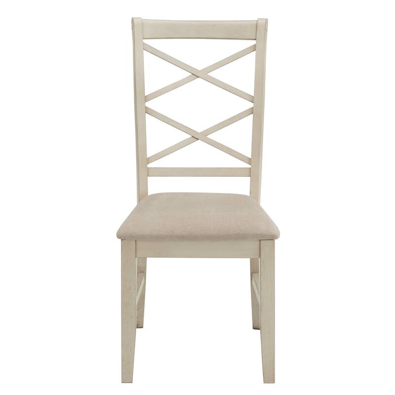 Eleanor Two-tone Wood Finish 78" Dining Set with Double Cross Back Chairs by iNSPIRE Q Classic