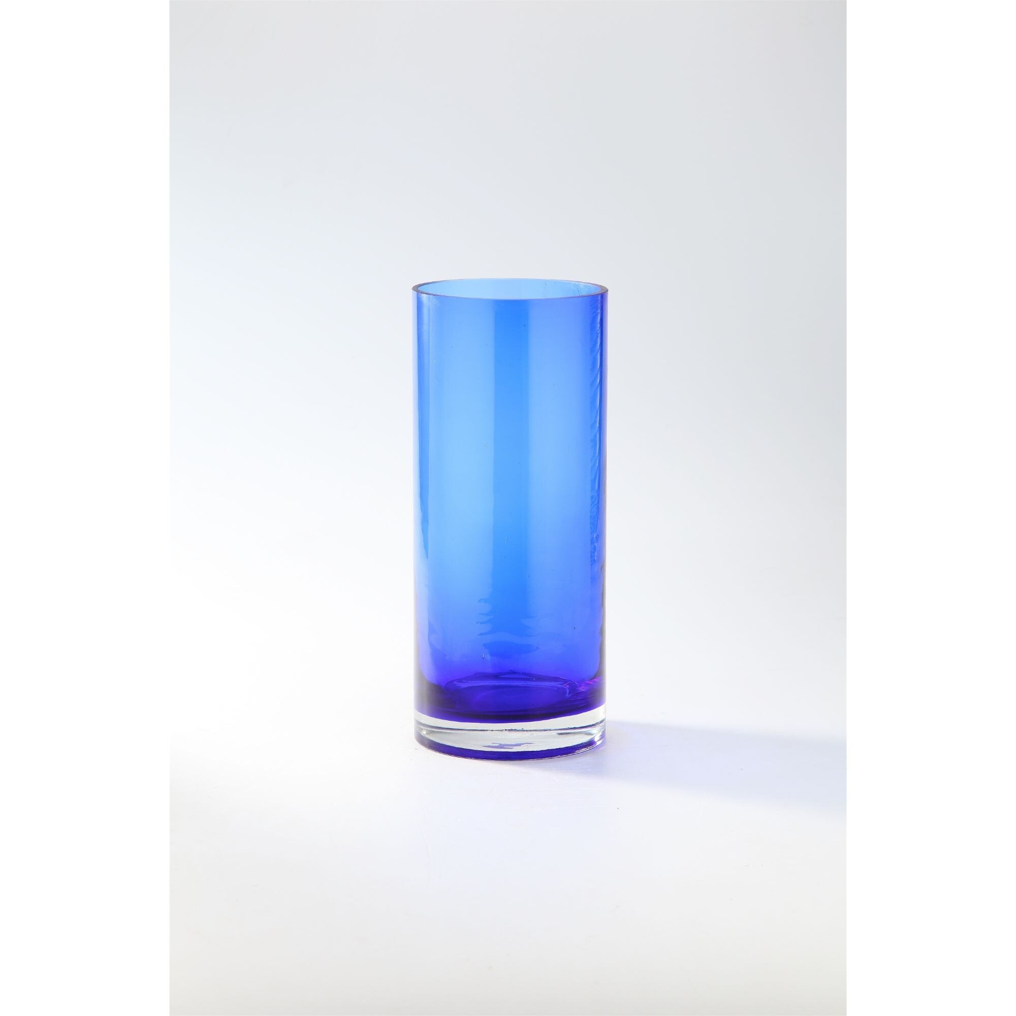 Shop 14 Cobalt Blue Transparent Cylinder Vase Tabletop Decor