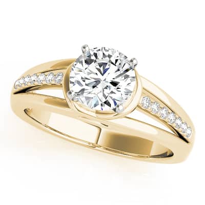 Auriya 14k Yellow Gold Lab Grown Round Diamond Engagement Ring 0.50 to 5.00 ct. tw. (F-G VS)