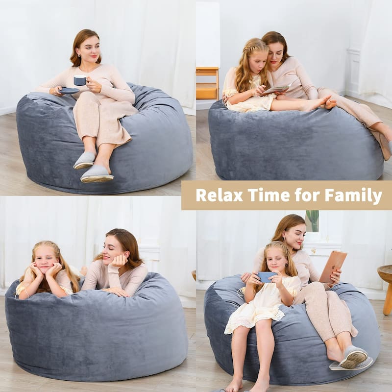 Oversized 48" Bean Bag Chair with Memory Foam
