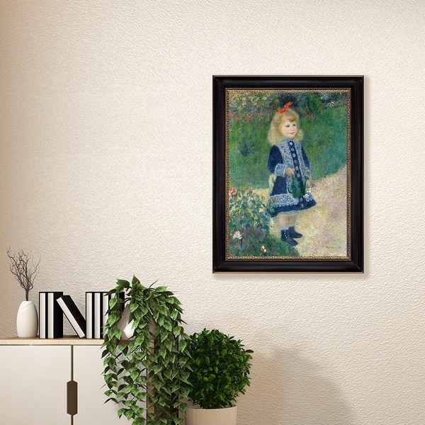 Shop A Girl With A Watering Can By Pierre Auguste Renoir 1876 Black Frame Oil Print On Canvas Art 21 In X 27 In 24 X 28 Overstock 30091992