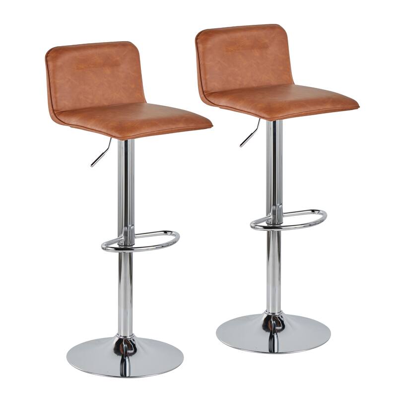 Porch & Den Kerby Adjustable Bar Stool with Oval Footrest (Set of 2)