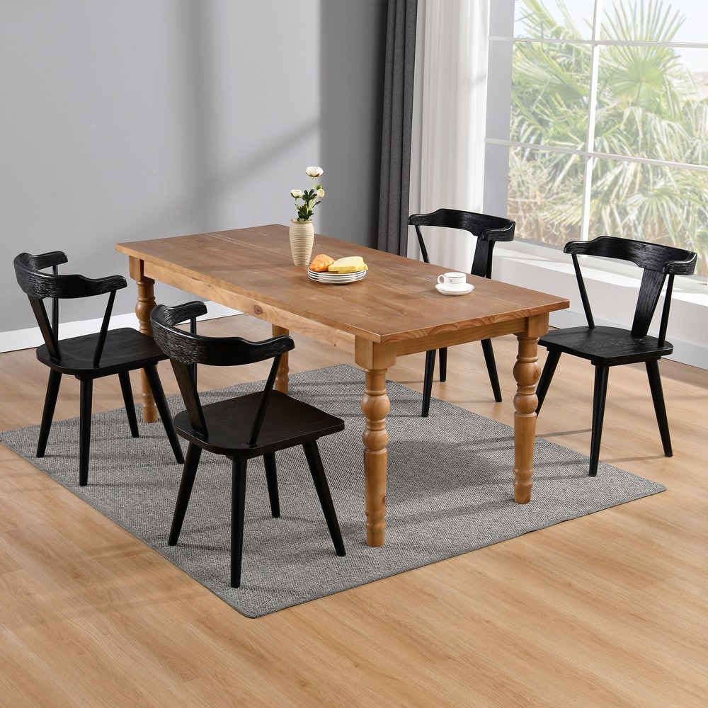 Brushed Solid Oak Wood Dining Chairs