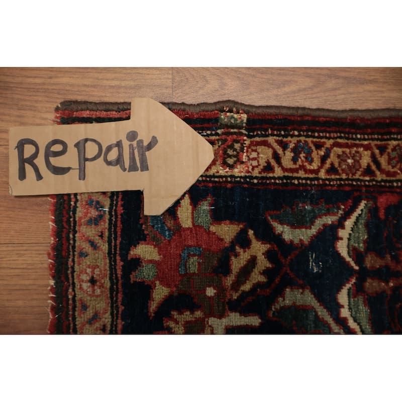 Hand Knotted Oriental 100% Wool Carpet Traditional Floral Navy Blue & Blues Bakhtiari Area Rug - 6' 6'' X 5' 2''