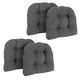 preview thumbnail 3 of 62, 19-inch U-Shaped Microsuede Chair Cushion (Set of 1, 2, or 4) Set of 4 - Steel Grey