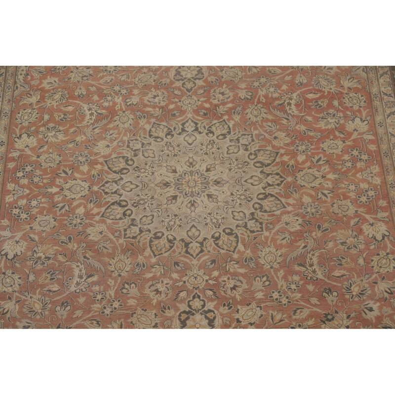 Traditional Kashan Persian Vintage Area Rug Hand-knotted Wool Carpet - 10'0" x 13'4"