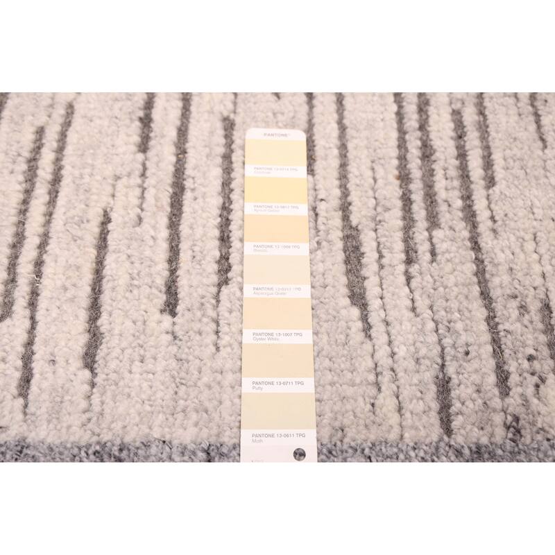 ECARPETGALLERY Hand-knotted Tangier Light Khaki Wool Rug - 5'1 x 7'11