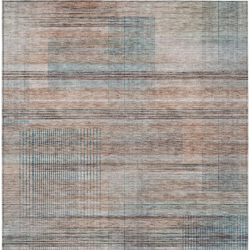 HomeRoots Striped Transitional Rectangle Outdoor Rug