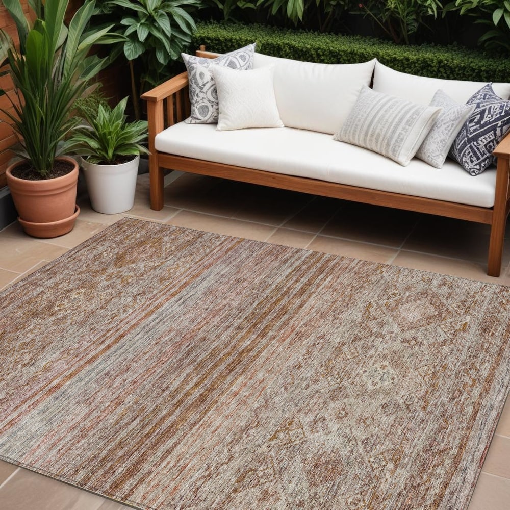 HomeRoots Floral Transitional Rectangle Outdoor Rug