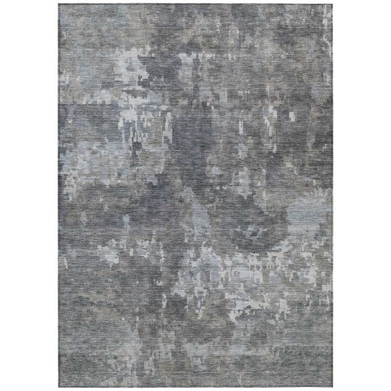 Machine Washable Indoor/ Outdoor Ombre Abstract Chantille Rug