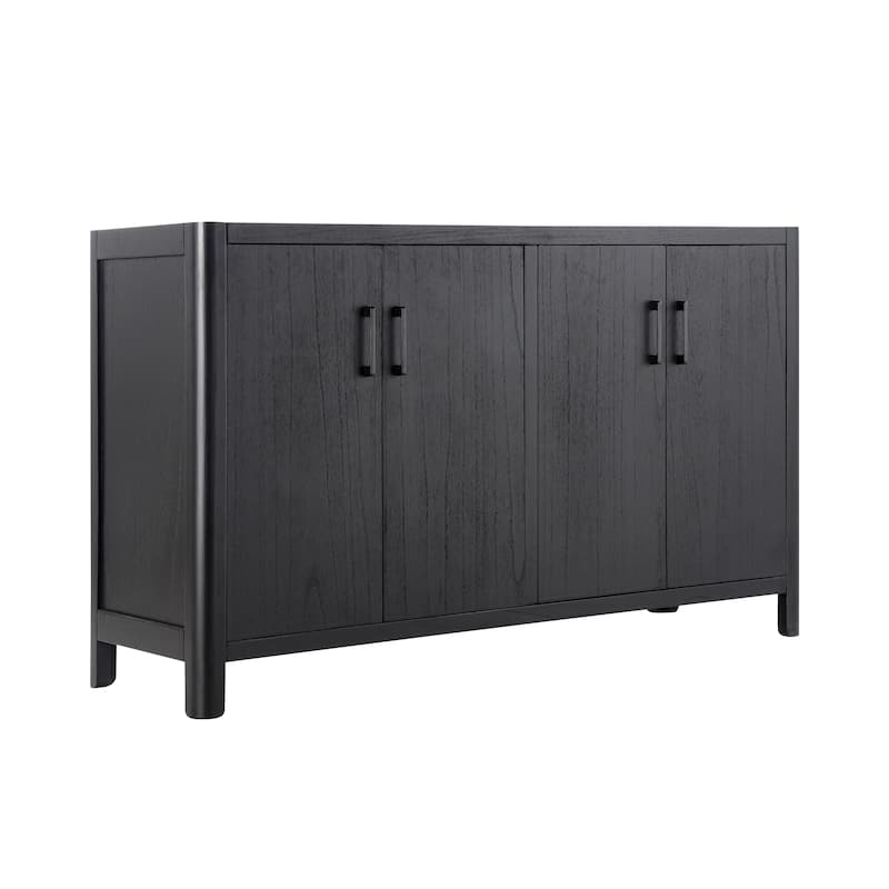 Freestanding Sideboard Buffet Cabinet, Farmhouse Storage Cabinet with 4 Doors and Shelves for Kitchen or Living Room