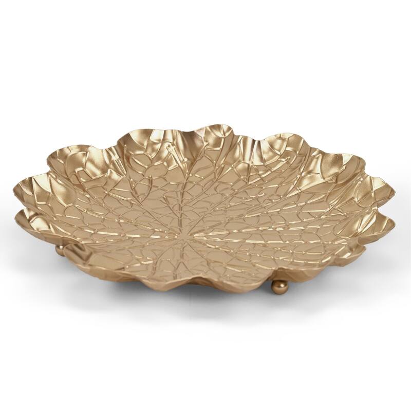 Delphine Gold Metal Lilypad Catchall Tray