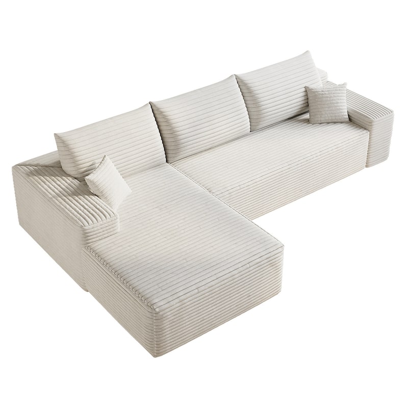 Sofa 107-in Casual White 3 -seater Left Reclining Sectional - 8' x 10'