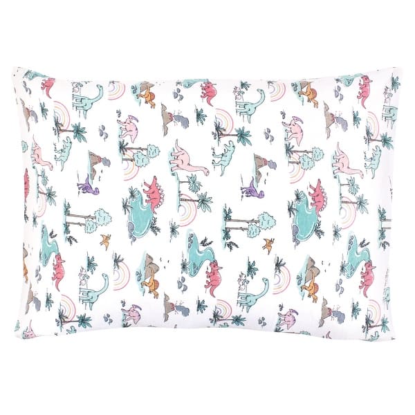slide 1 of 1, Hudson Baby Infant Girl Cotton Toddler Pillow Case, Pink Dinosaur Adventures, One Size - Pink Dinosaur Adventures Pink Dinosaur Adventures - One Size