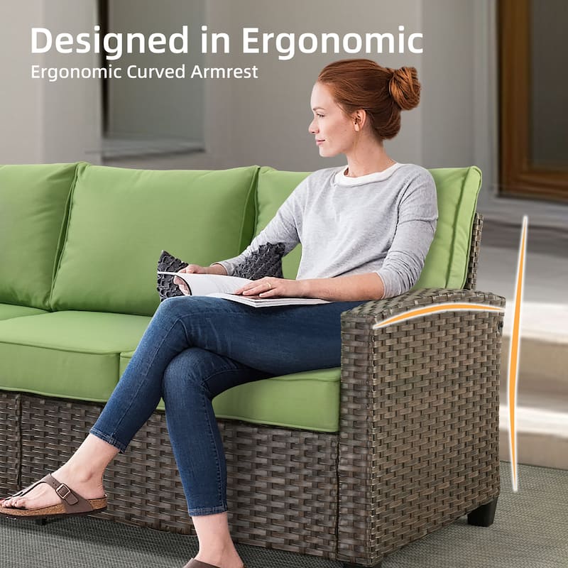 XIZZI 7-Piece Outdoor Wicker Conversation Set