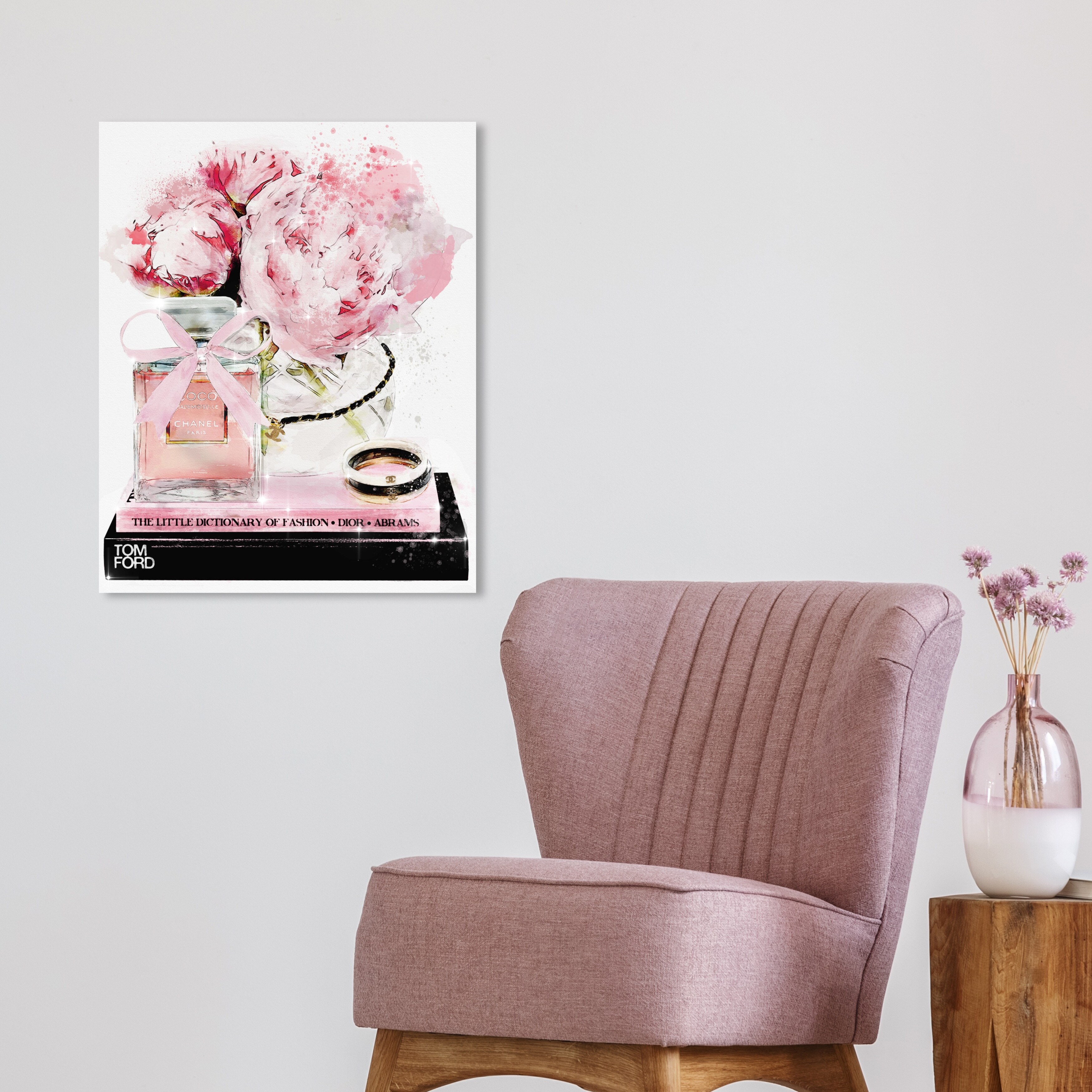 Oliver Gal 'Elegant Perfume and Morning' Fashion and Glam Wall Art Canvas  Print Perfumes - Pink, White - Bed Bath & Beyond - 31290217
