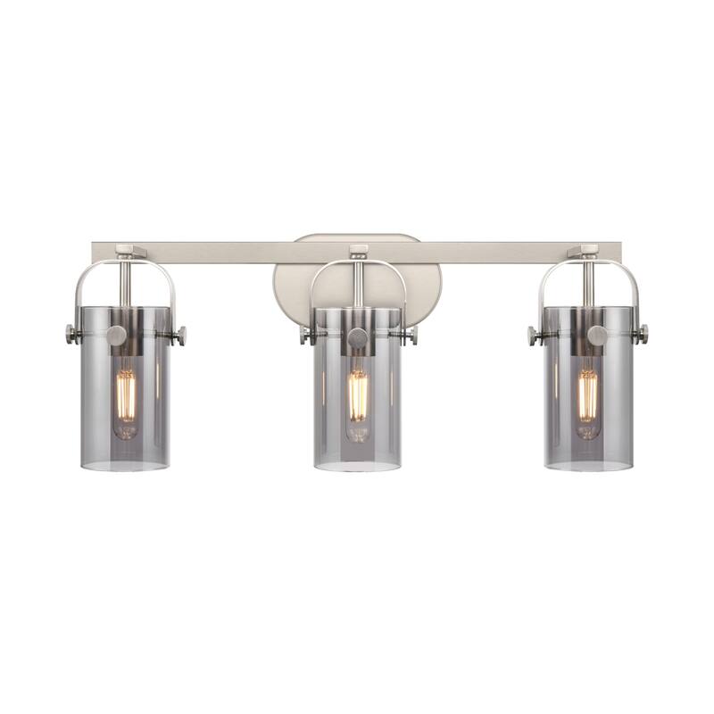 Innovations Lighting 423-3W-11-25 Pilaster II Cylinder Vanity Pilaster - Satin Nickel / Plated Smoke