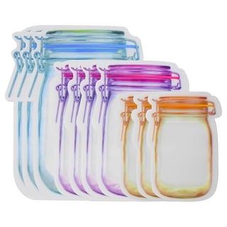 Lot De 20 Sacs Réutilisables Mason Jar Réutilisables à Fermeture éclair