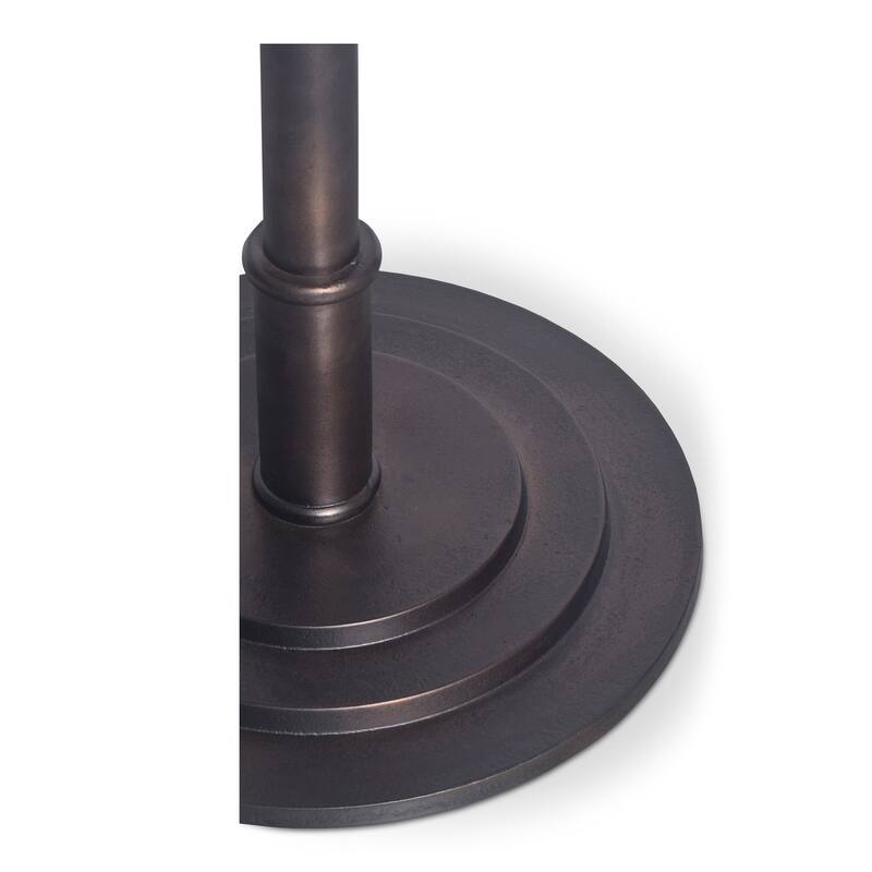 NADAAL STUDIOS Myric Bar Table, White Marble Top on Layered Cast Aluminum Base, White Marble