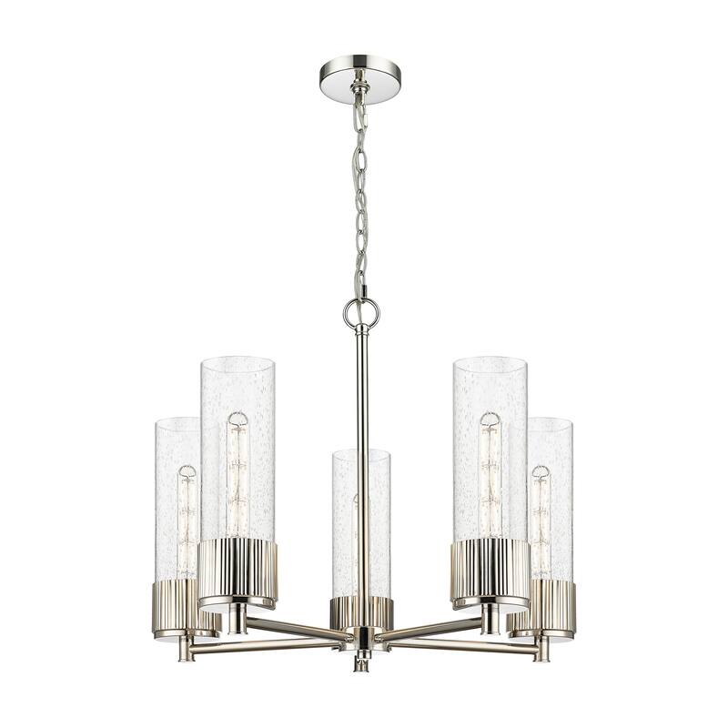Innovations Lighting Bolivar - 5 Light 12" Chain Hung Chandelier. - Polished Nickel/Seedy