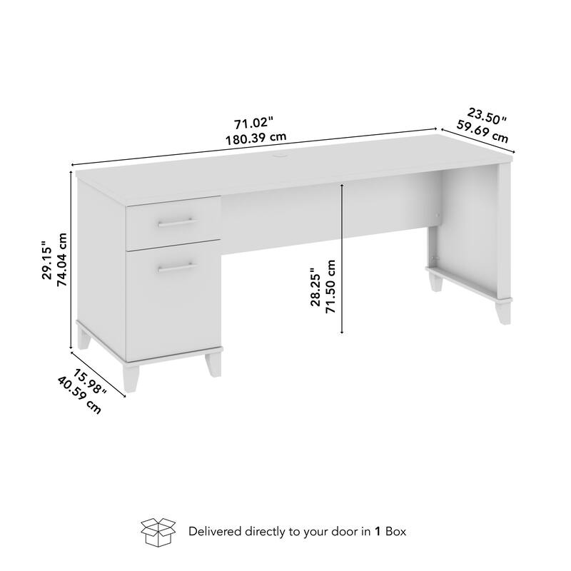 Bush Furniture Somerset 72W Office Desk with Storage Drawers