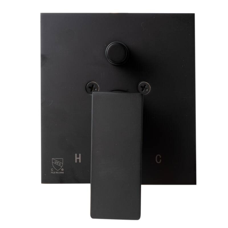 Black Matte Shower Valve with Square Lever Handle and Diverter