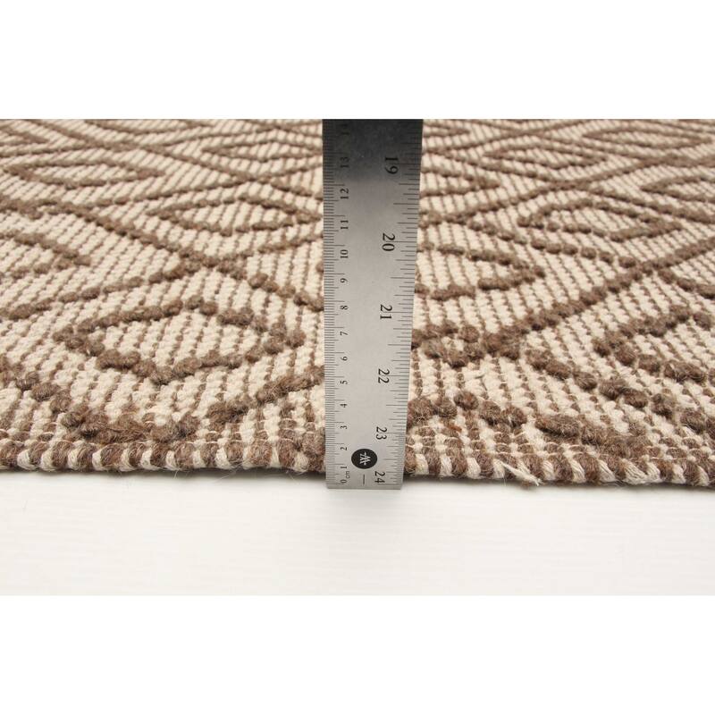 ECARPETGALLERY Braid weave Sienna Brown Wool Rug - 5'1 x 7'8
